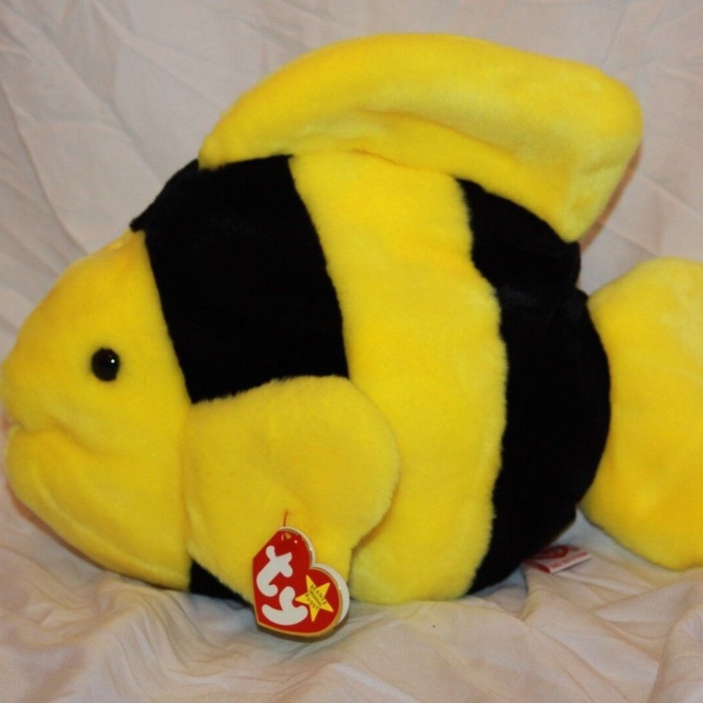 TY Beanie BUDDY BUBBLES the FISH MWMT